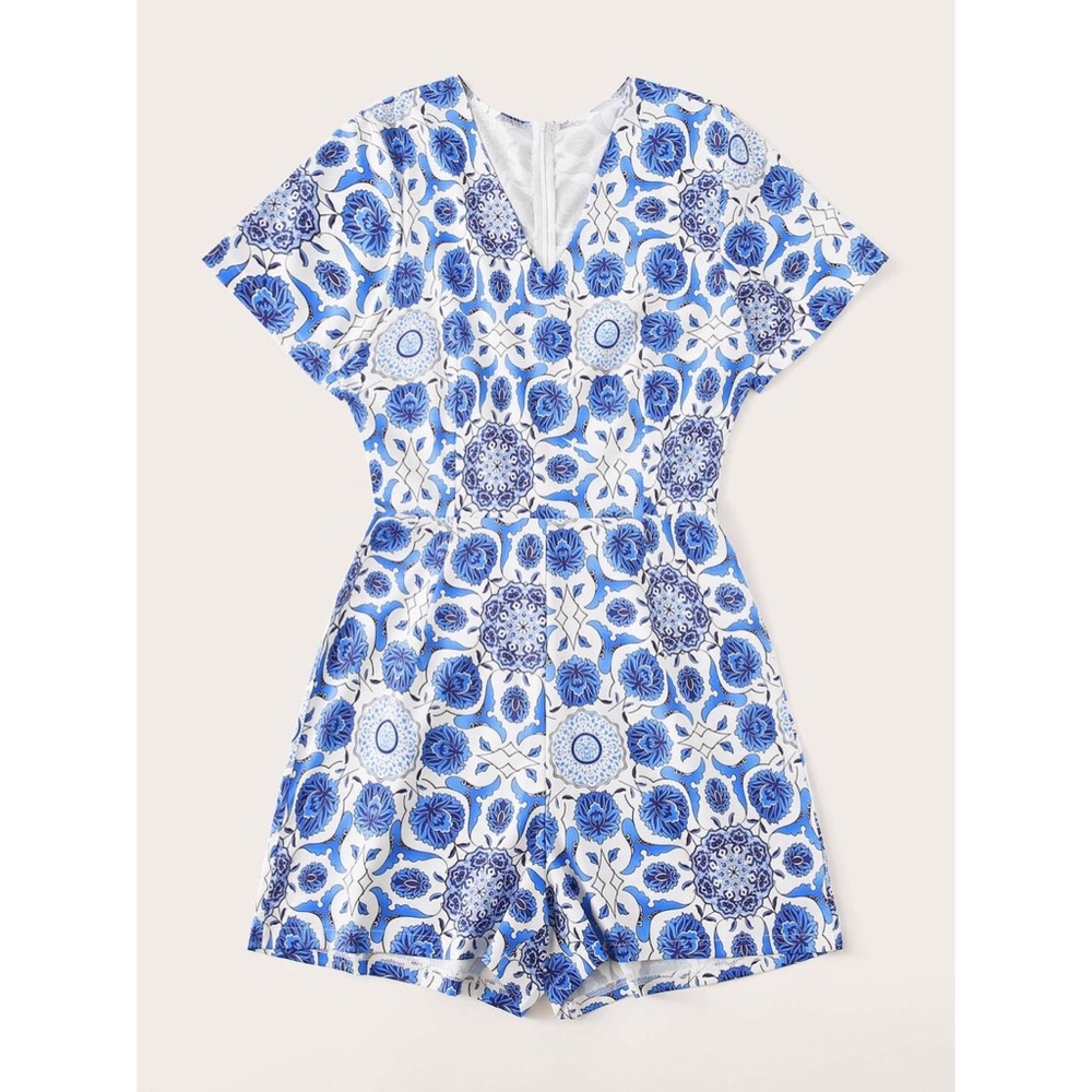 NWOT Floral Zip Back Playsuit